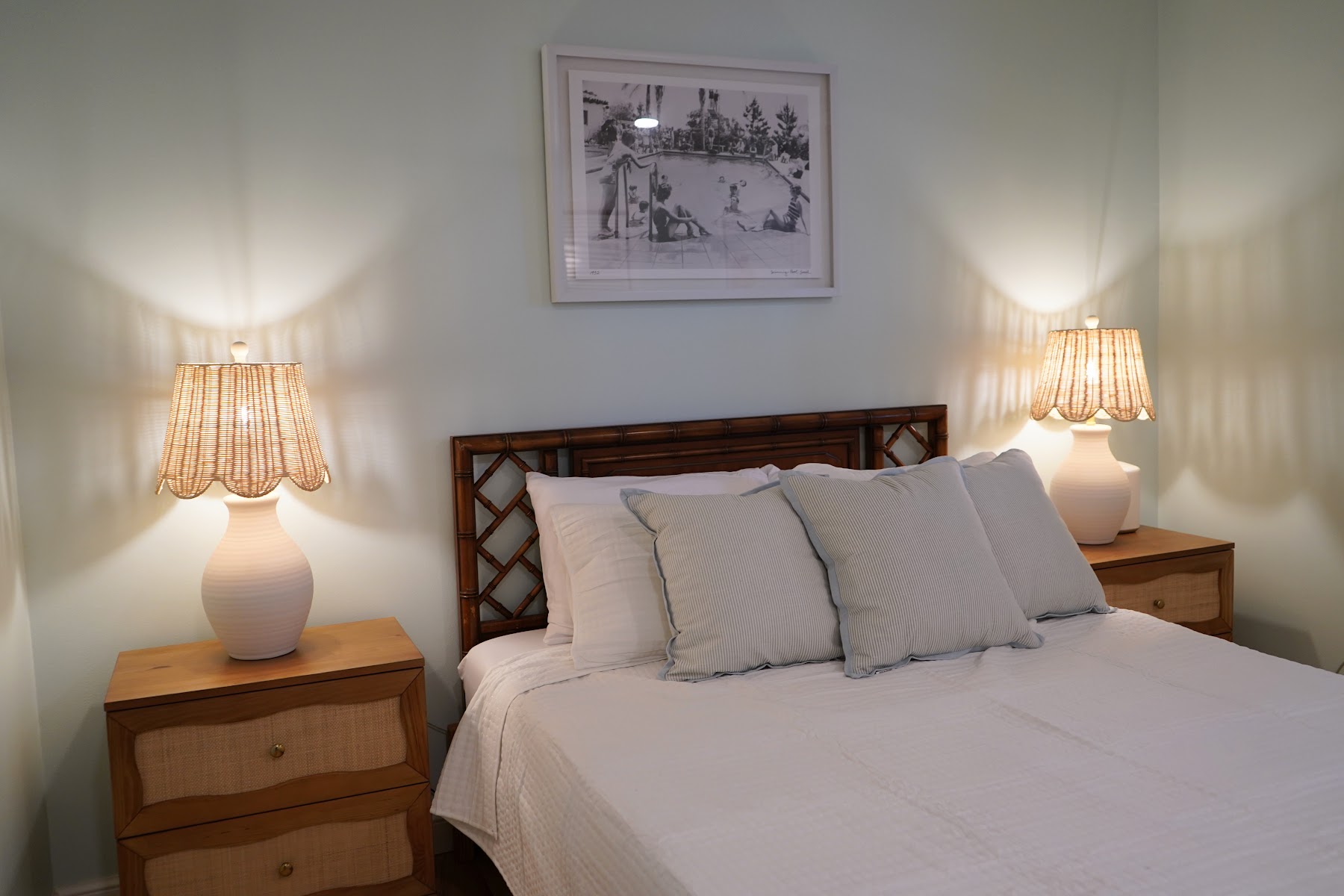 Guest bedroom with matching bedside tables