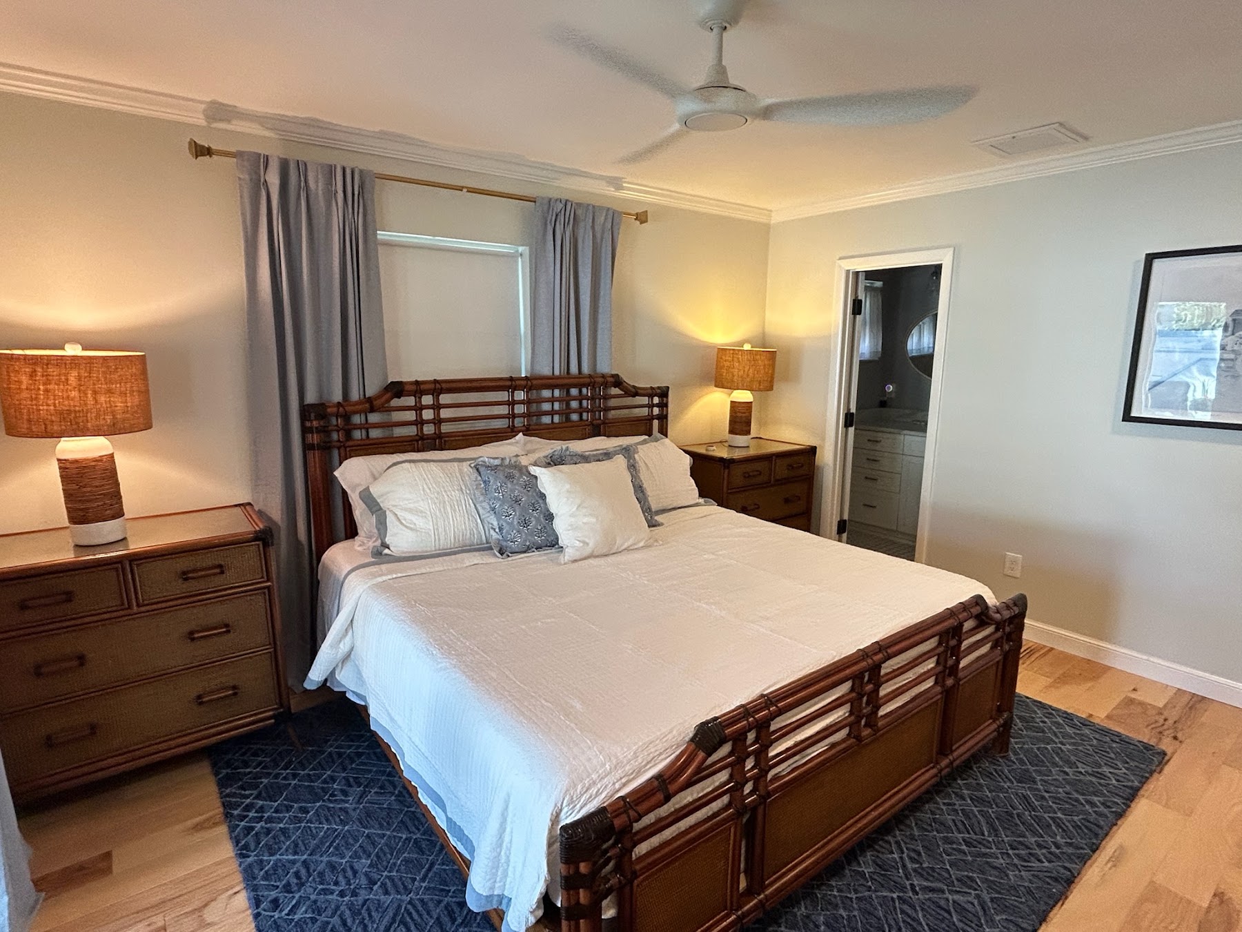 Wide view of the primary bedroom